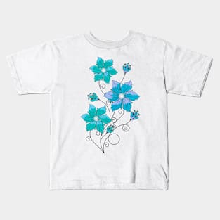 Blue Petunias Kids T-Shirt